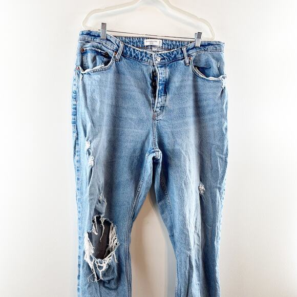 Abercrombie & Fitch The Dad High Rise Curve Love Button Fly Jeans Blue 18 - Picture 7 of 9
